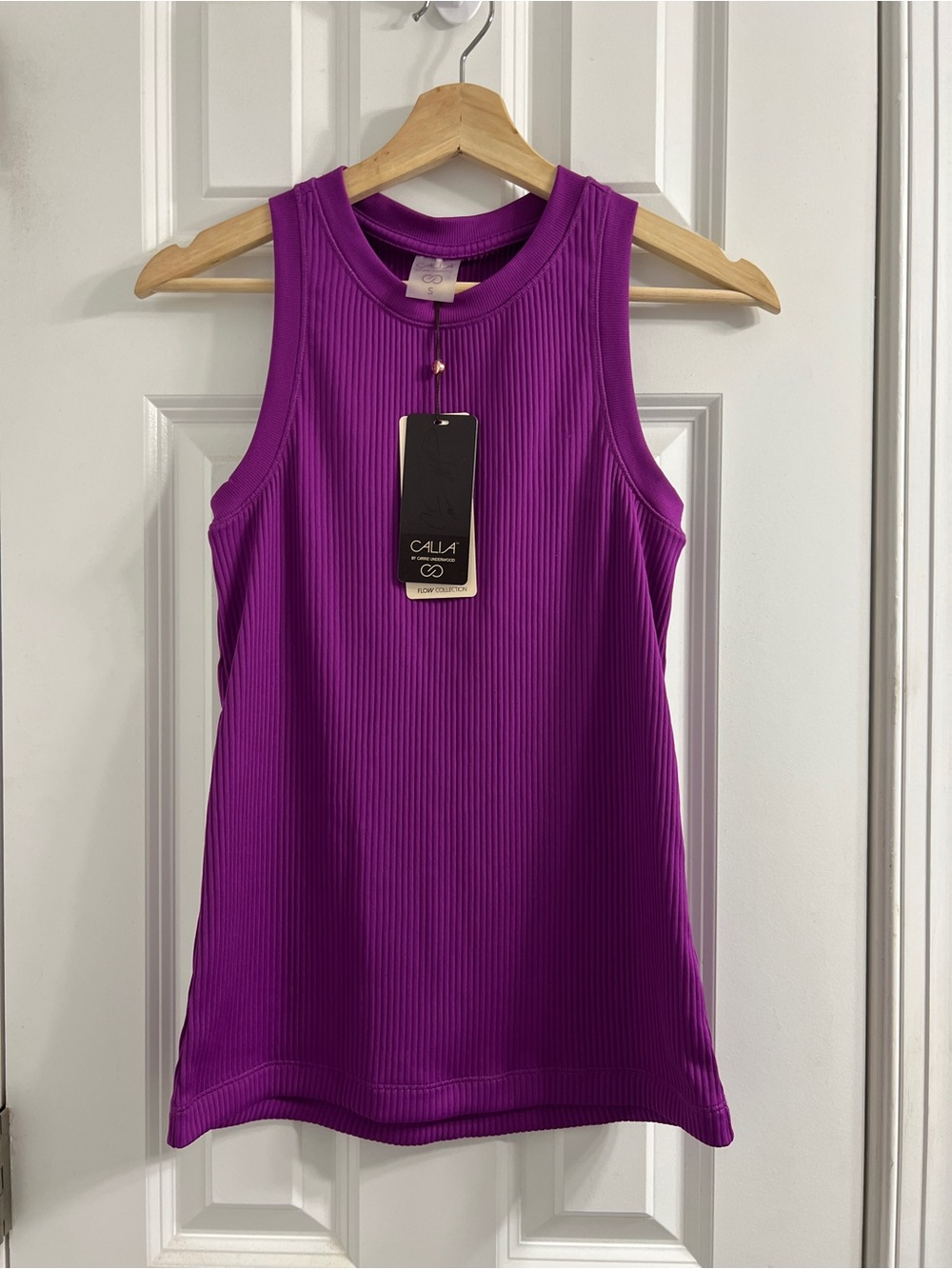 CALIA by Carrie Underwood Flow Collection  Purple Ribbed Tank - Sleeveless NWT